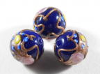 Vintage Opaque Navy Blue 14mm Fiorato Beads - 35 Left